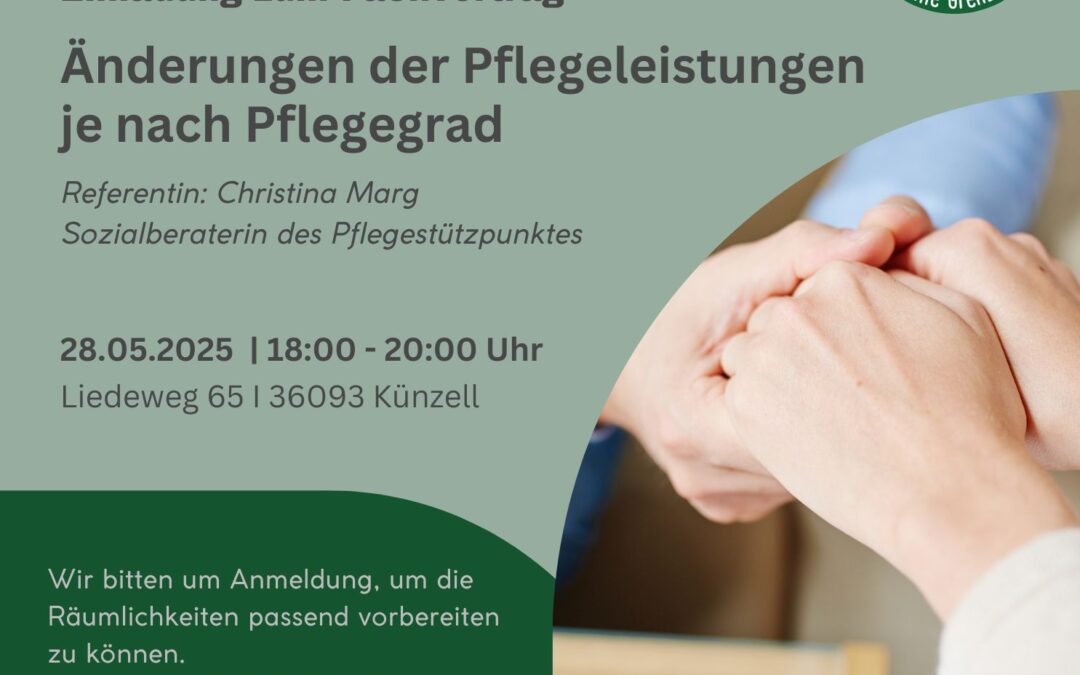 Keine Grenzen: Vortrag zu Änderungen der Pflegeleistungen je nach Pflegegrad